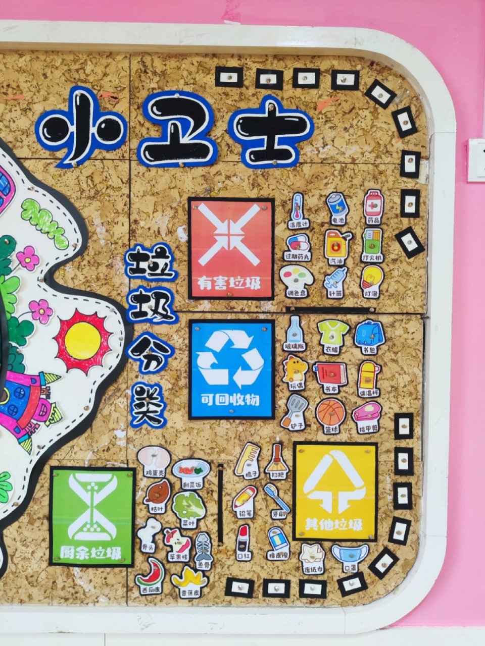 大班主题墙《地球小卫士》 大班第三主题主题墙《地球小卫士》