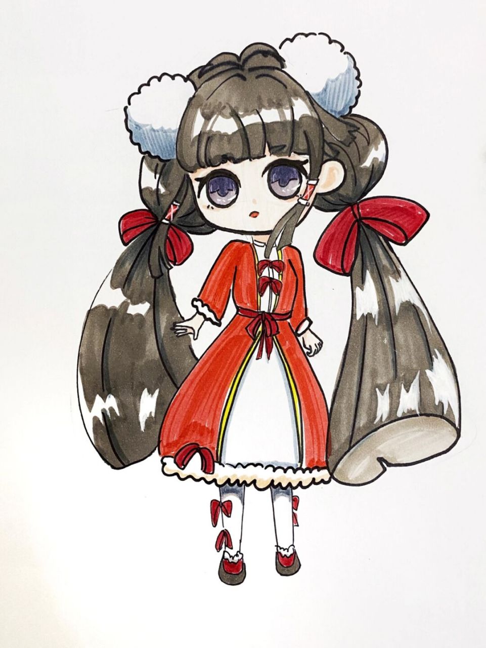 动漫女生 #卡通画# #儿童画# #动漫女生##动漫# #动画人物##过年主题