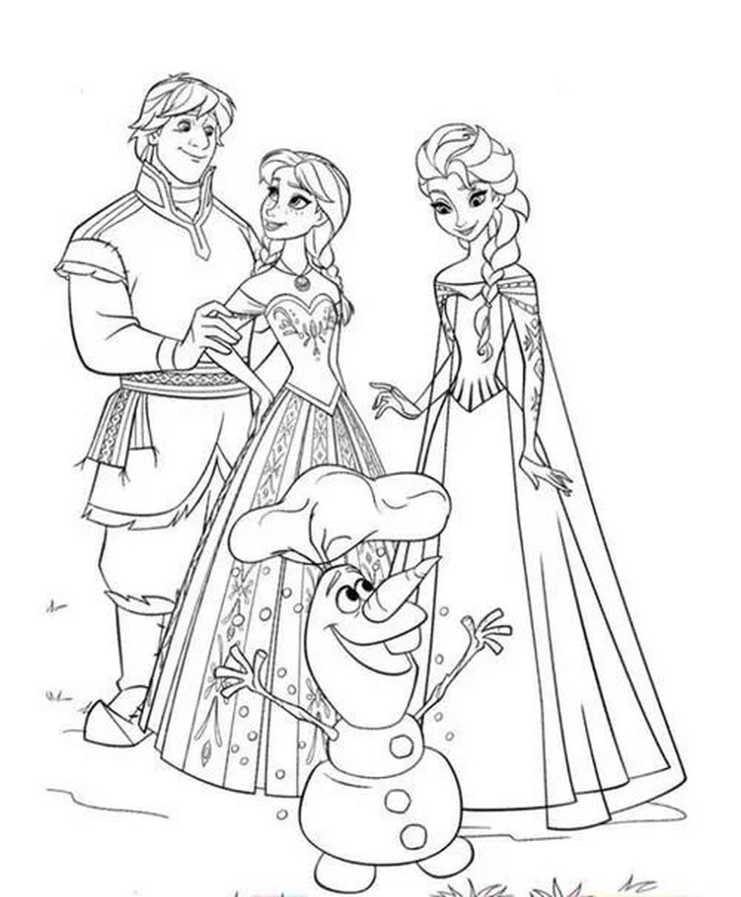 艾莎公主可打印涂色 没有哪个女孩子不喜欢艾莎公主吧