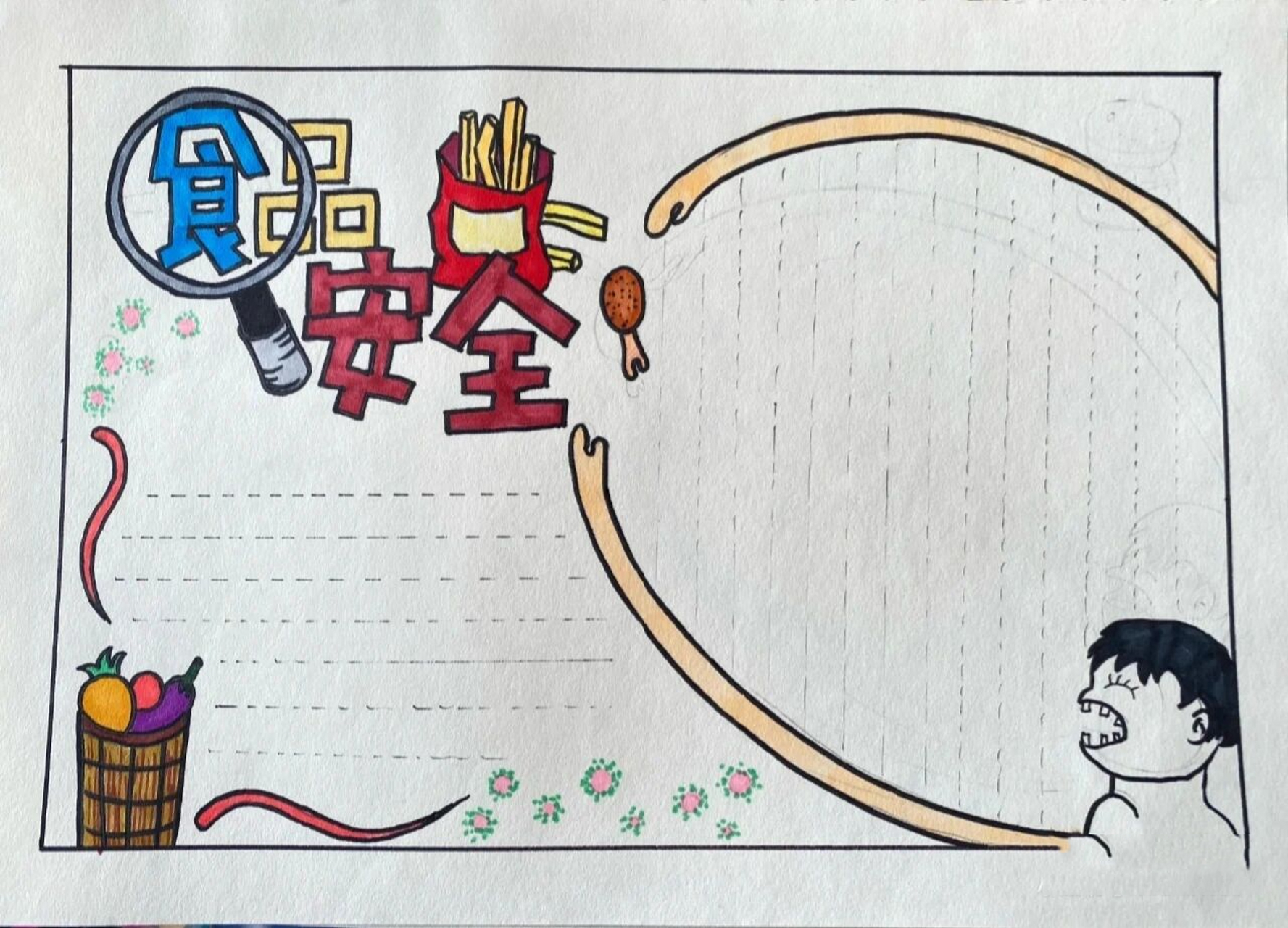 食品安全手抄报 安全饮食  健康一生