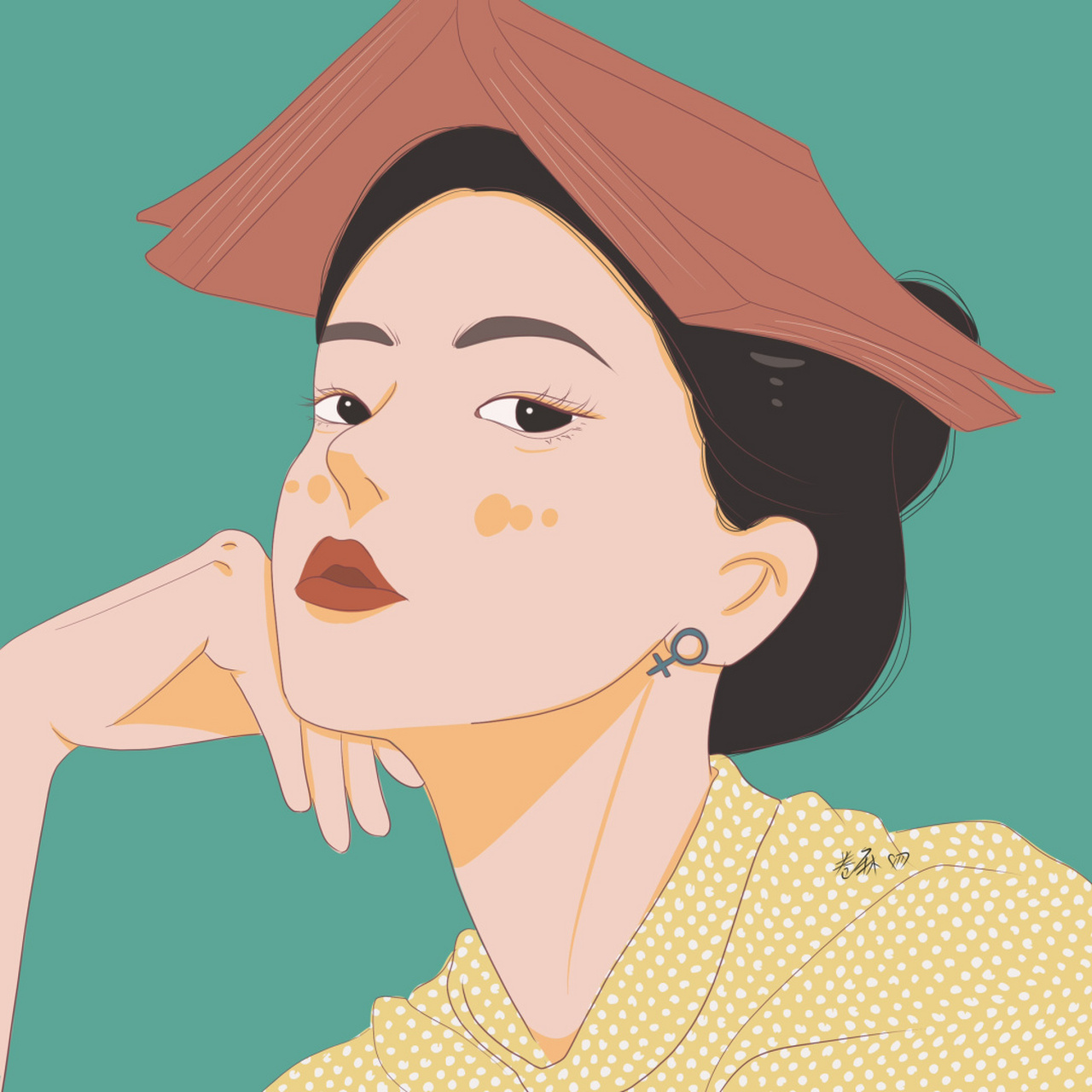 插画 | 头像 | 头顶书本的小仙女～ 图片92二改92商用92去签名