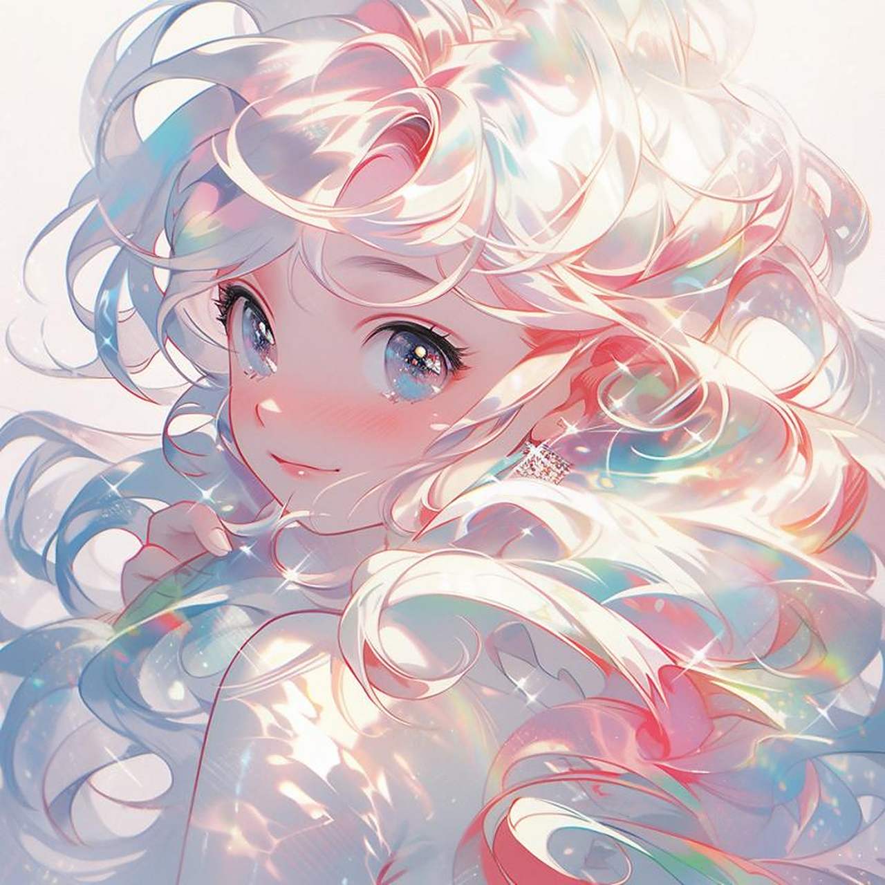 糖果色系美女头像 ai绘画头像女生头像