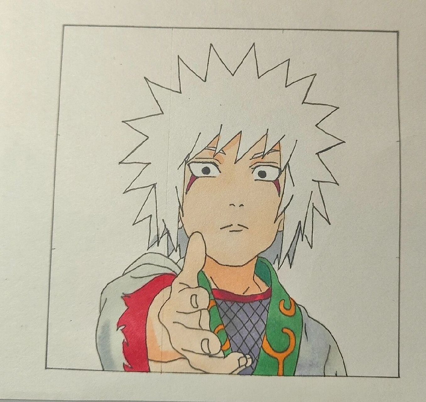 手绘 小自来也 小自来也很可爱呀 飞吻r]