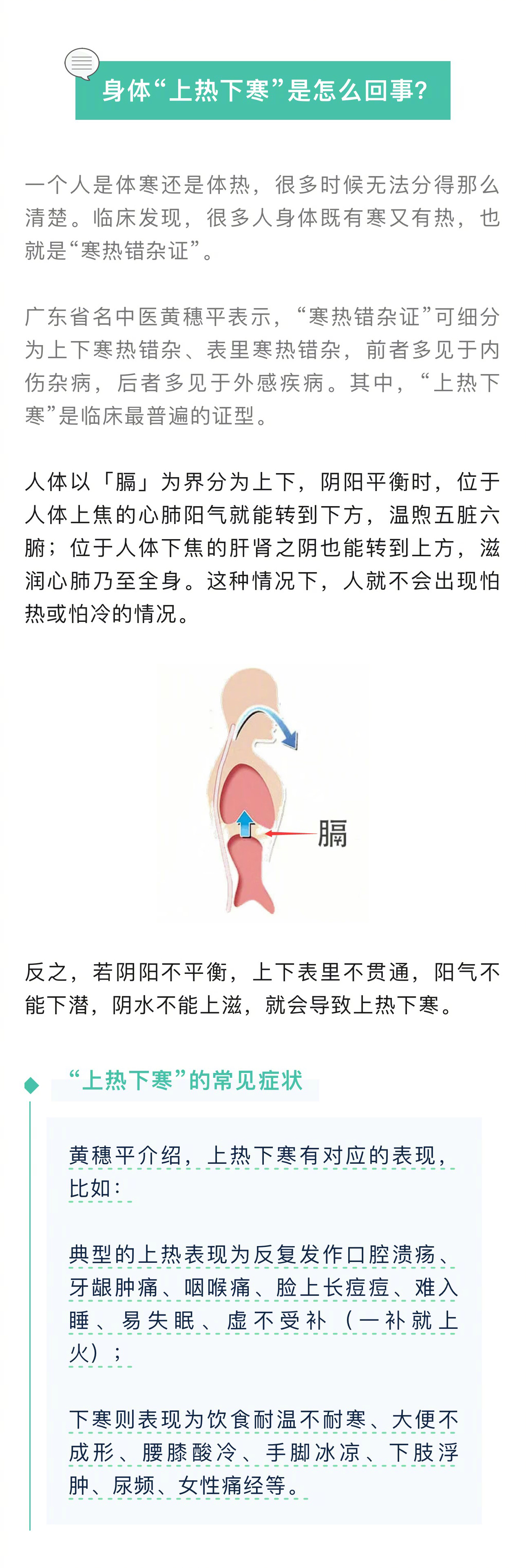 上热下寒的症状图片