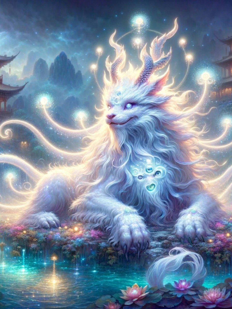 白泽是古代神话《山海经》中的一种神秘神兽,它的诞生和容貌都充铝怂