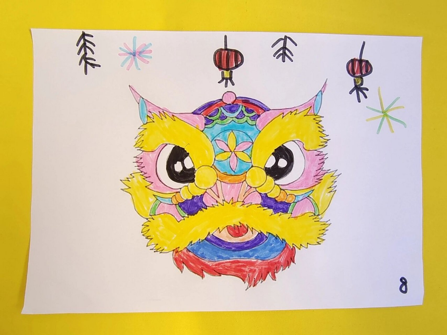 今天带宝贝们画了年兽~ 因为年兽造型较为复杂,且需要对称,所以选择了