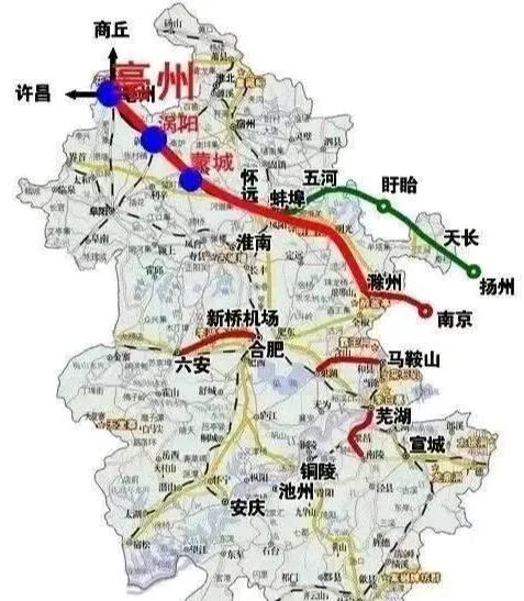 宿州郑州至亳州高铁规划路线图从北京到安微亳卅高铁蚌宁城际铁路规划