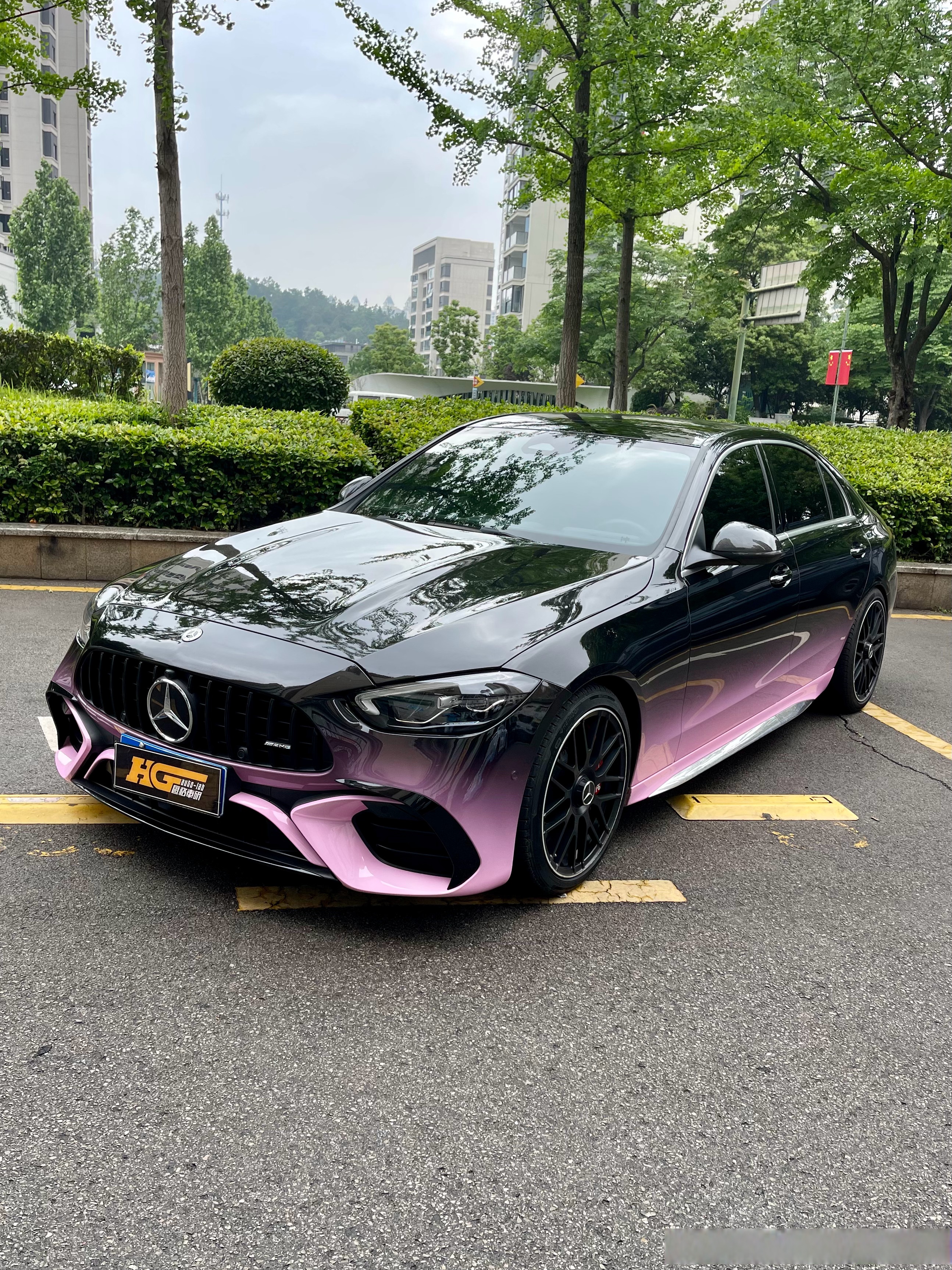 颜色大全图片奔驰改色膜图片奔驰c旅行版改装suv好看的车膜上下渐变