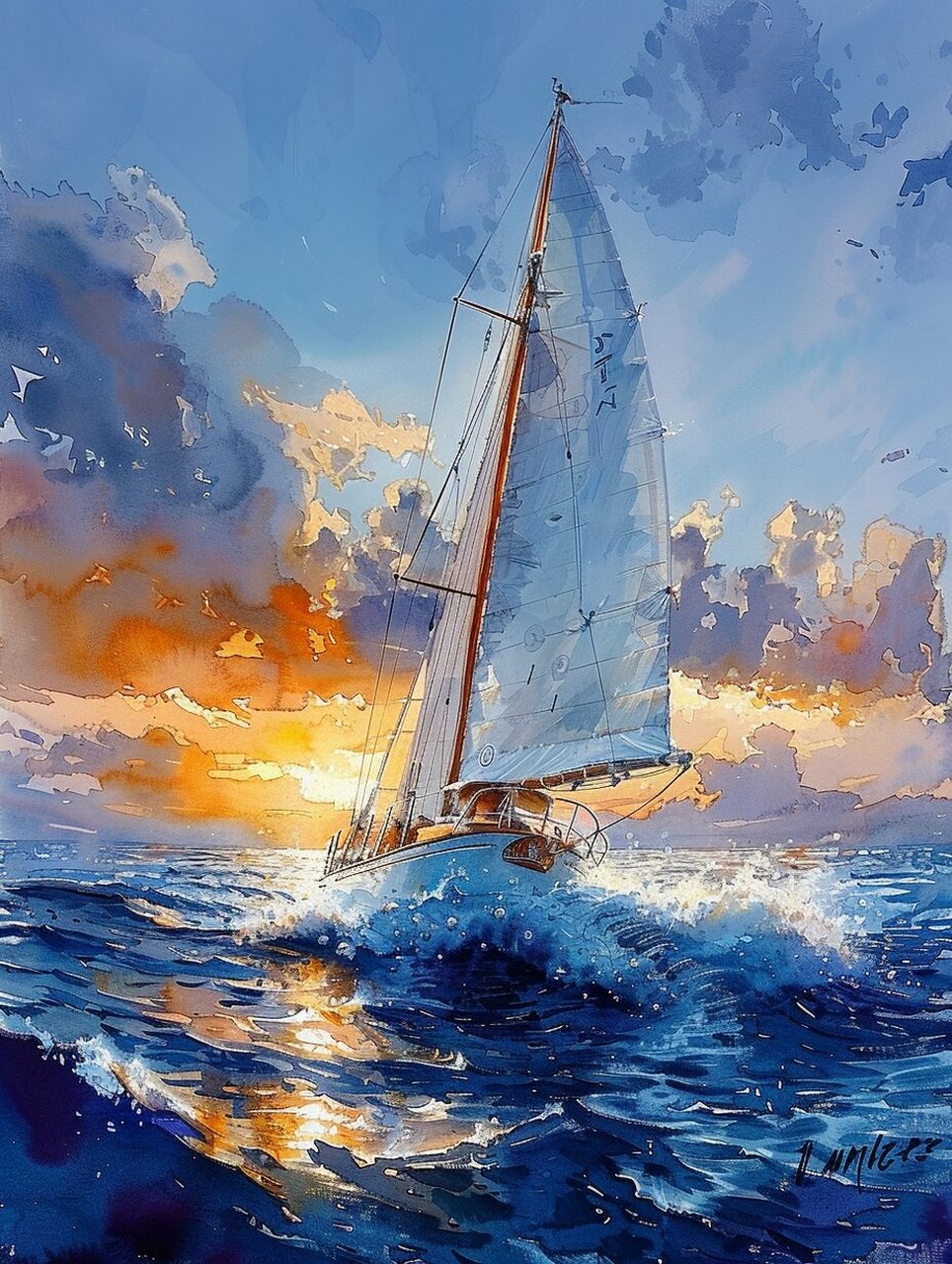 帆船·海浪