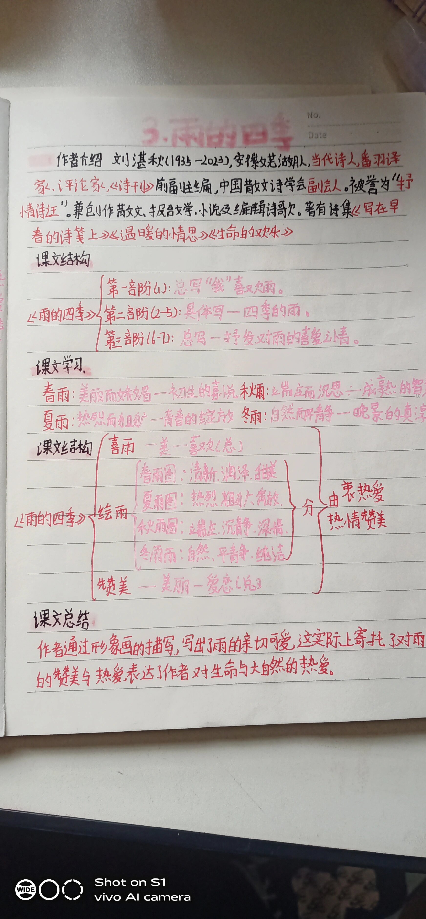 七年级上册第一单元语文笔记人教版