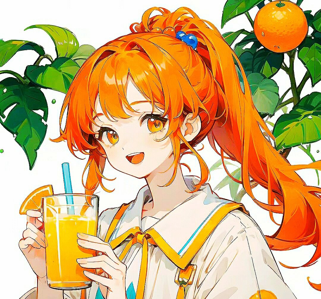 多巴胺女孩橙子橙色系头像壁纸