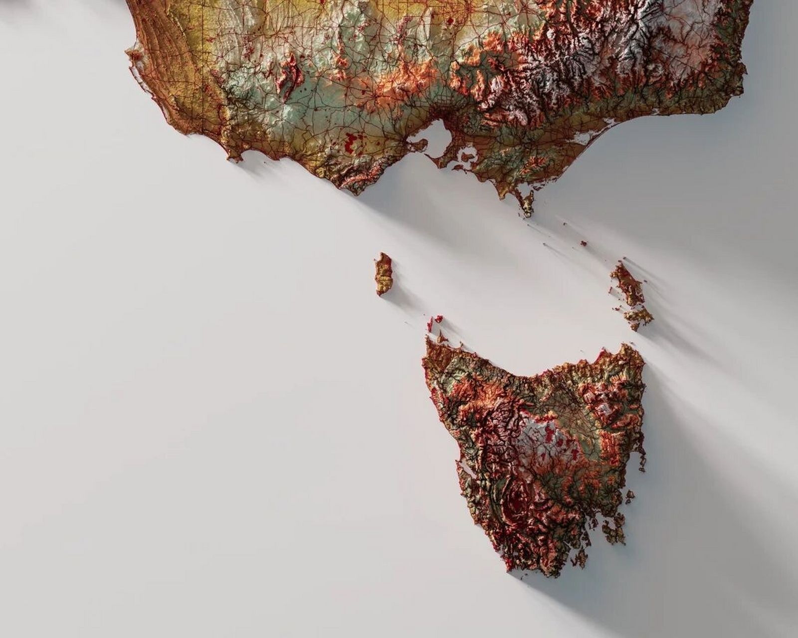 澳大利亚9696地图/地貌地形图