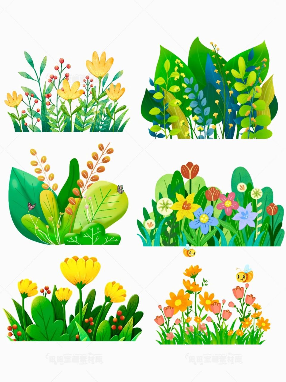 抠 植物 花草 |春天素材 今天分享的素材有 【卡通花草植物春天素材】