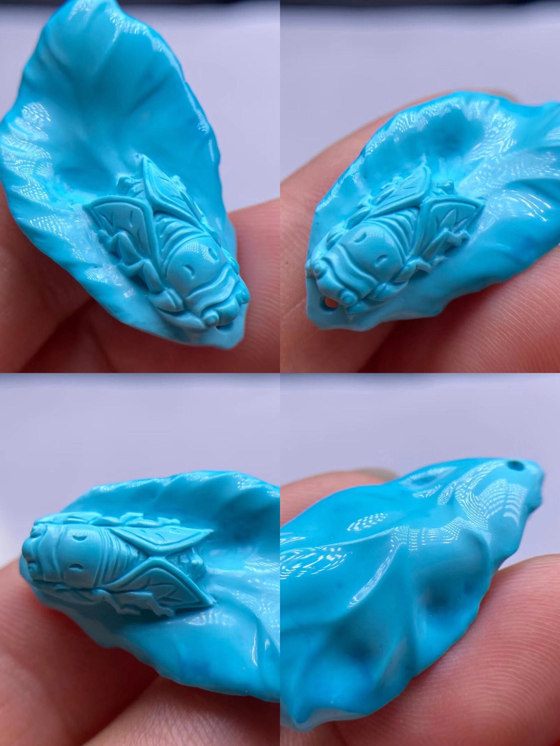 高瓷蓝绿松石一夜成名吊坠,玩赏干净无暇 今儿推荐一款原矿高瓷蓝绿