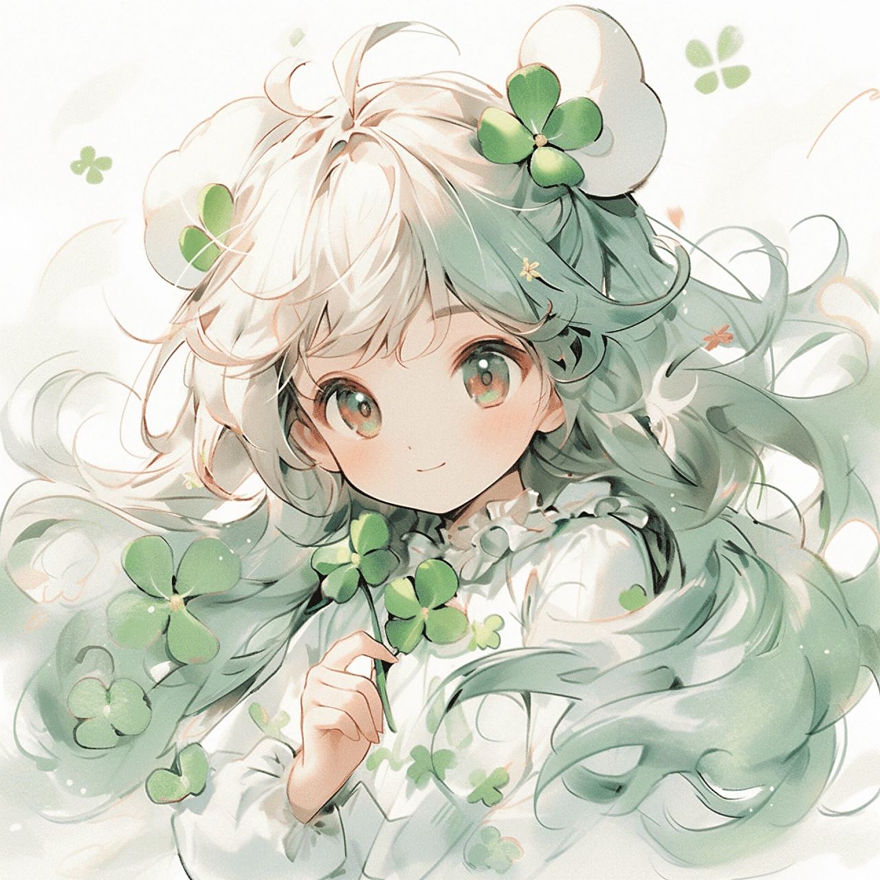 幸运少女92四叶草小清新头像