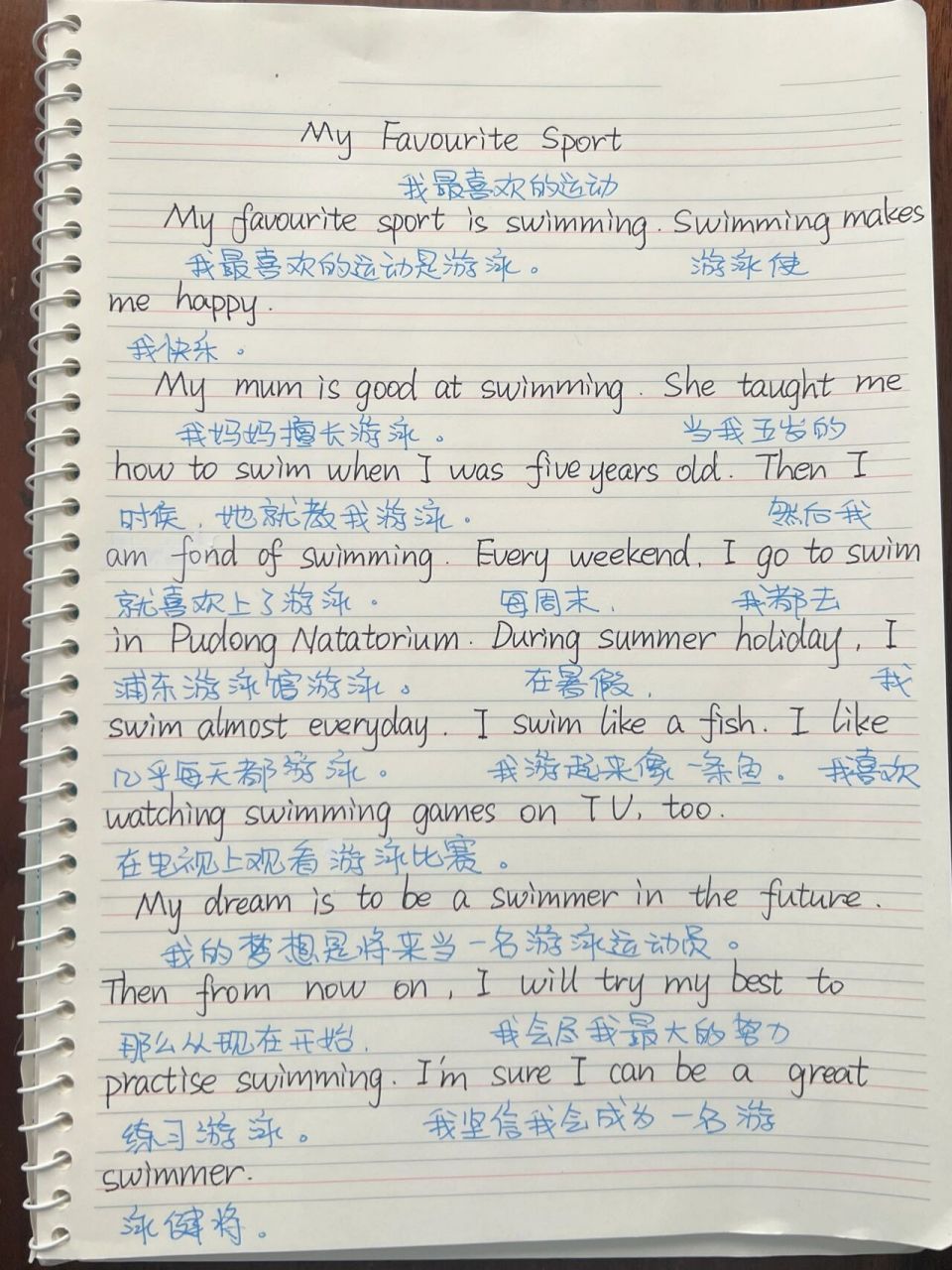 62,英语满分作文之「我最喜欢的运动」 文章开篇直接点明自己最喜欢的