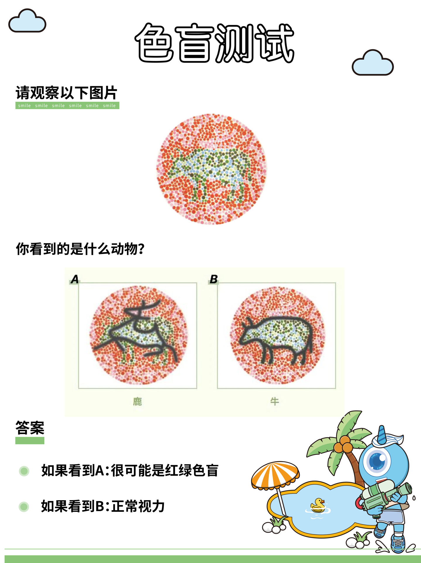 鹿牛色盲图图片