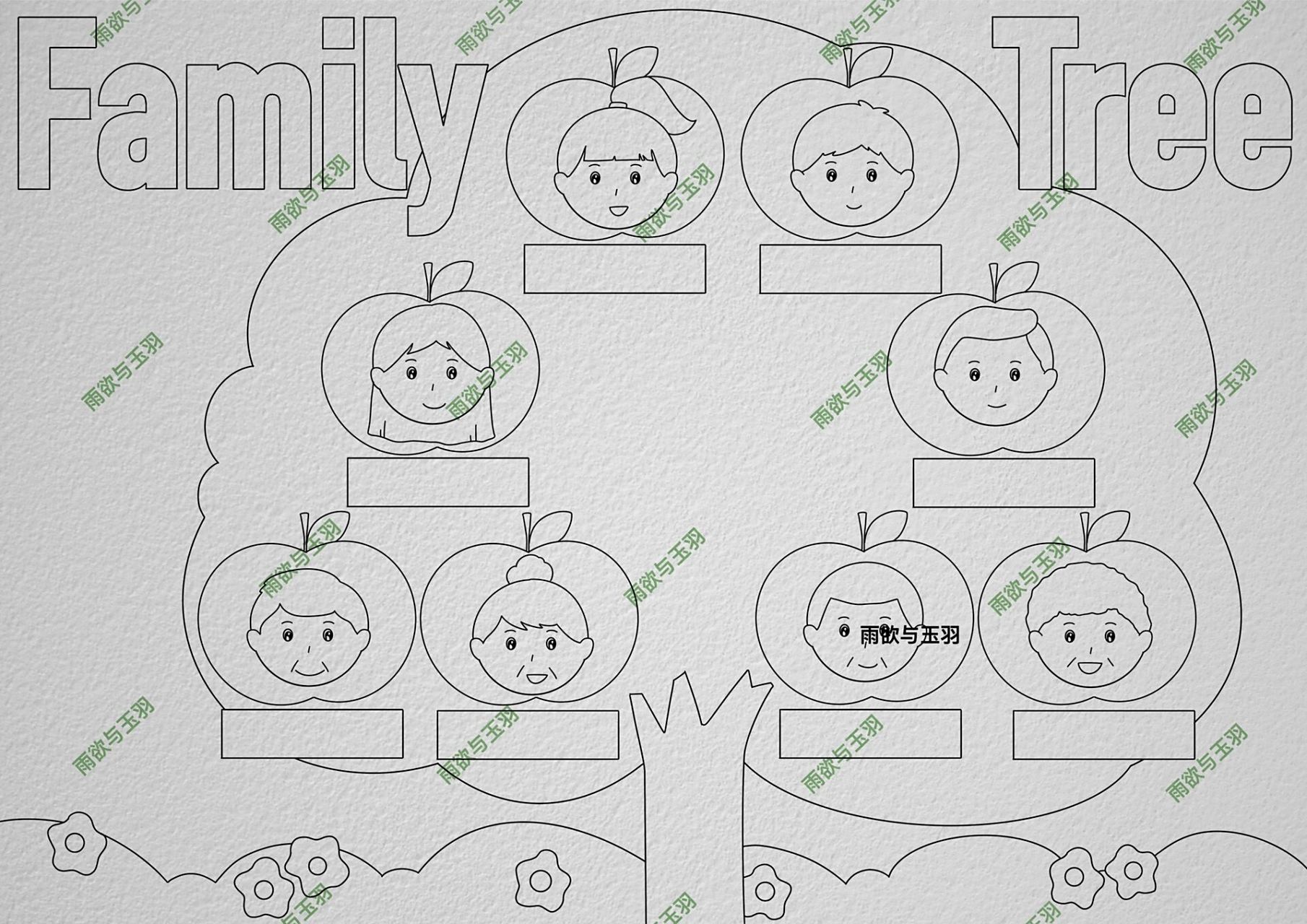 family tree 家庭树手抄报 |9315修改 9315售 家庭关系树
