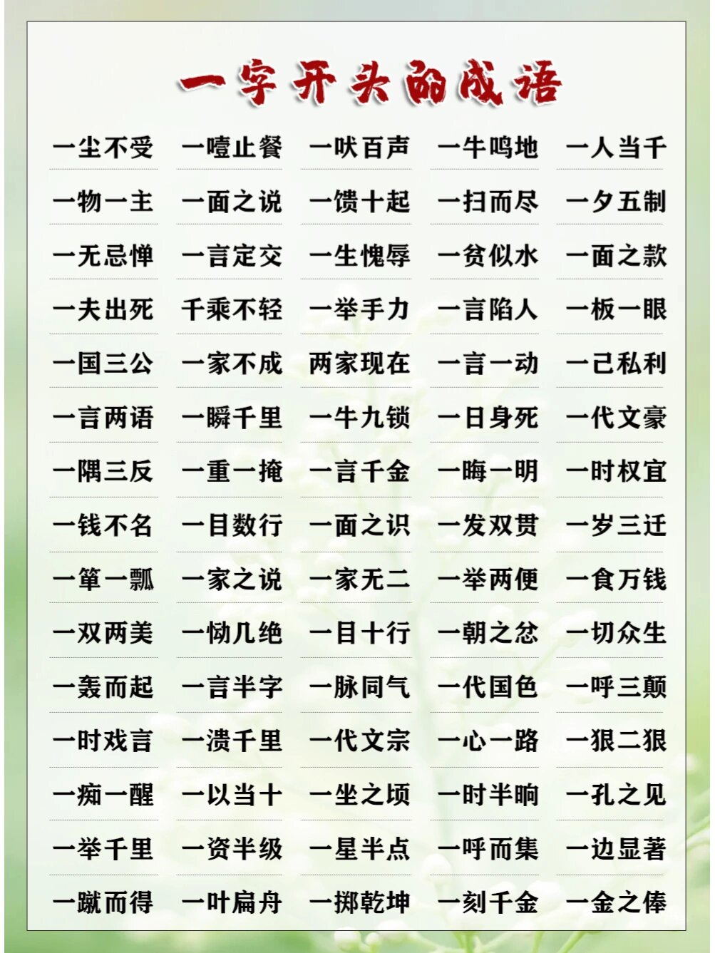 7‖一开头的成语更新(7)