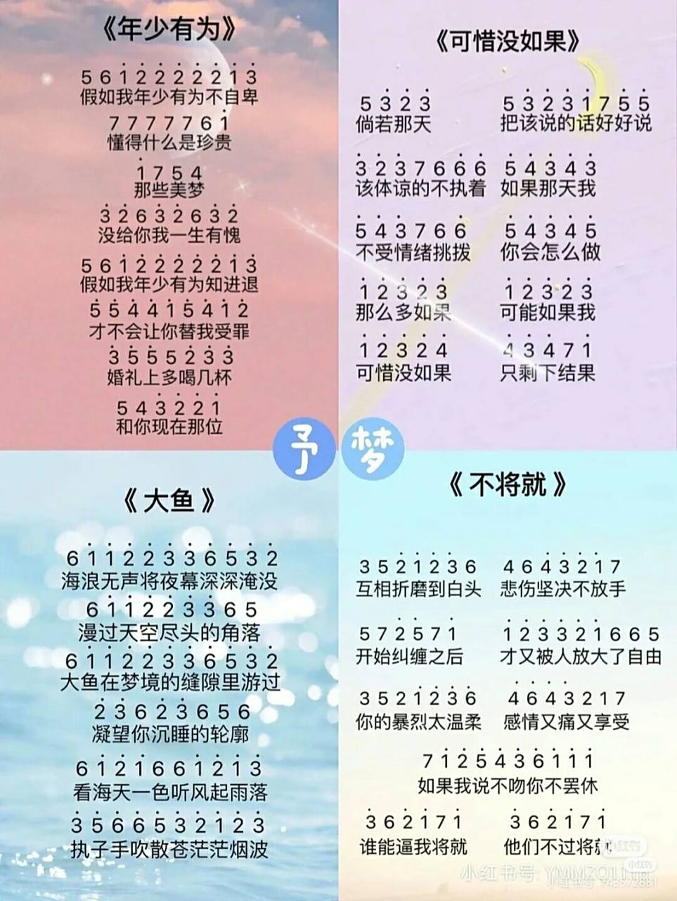 给你们准备的拇指琴琴谱 记得点赞关注和收藏!