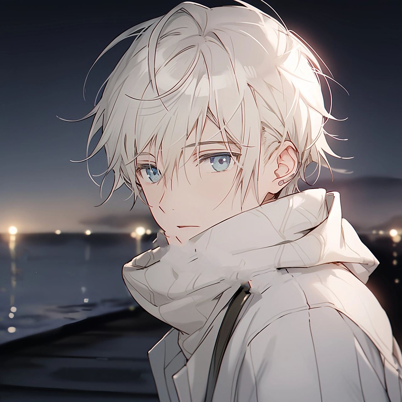 动漫头像|白发男头5.