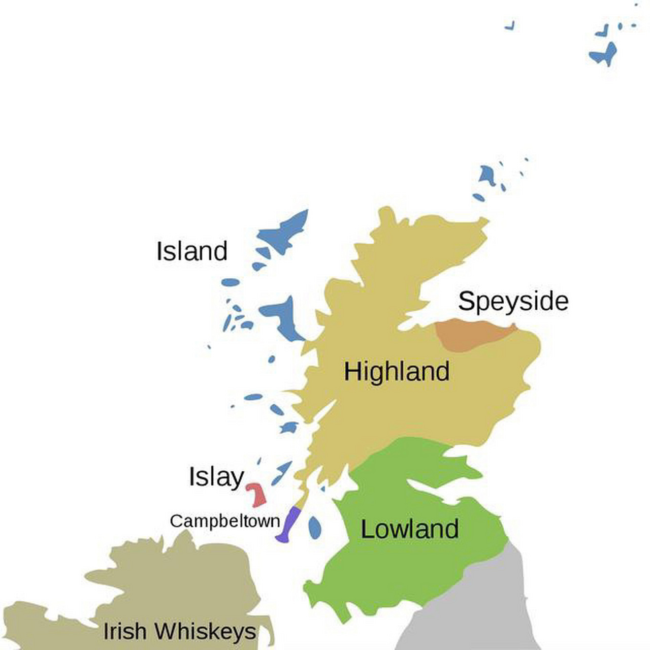 苏格兰威士忌产区 苏格兰有五个威士忌产区