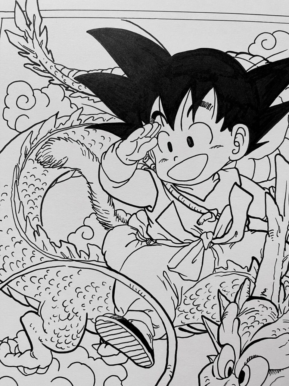 手绘七龙珠线稿|悟空|黑白漫画风 这也是你们的青春吗?