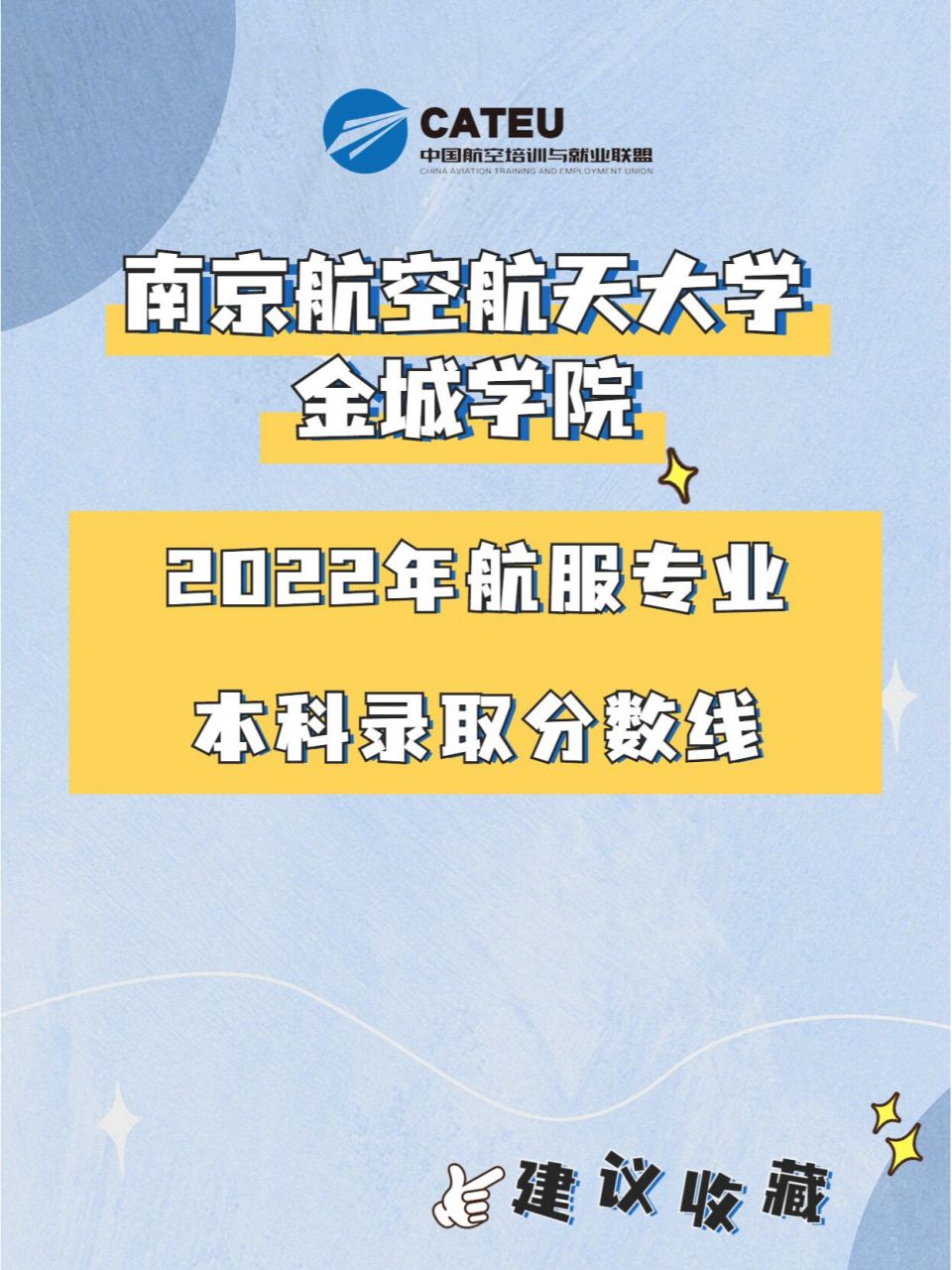 南京航空航天大学金城学院2022航服录取情况