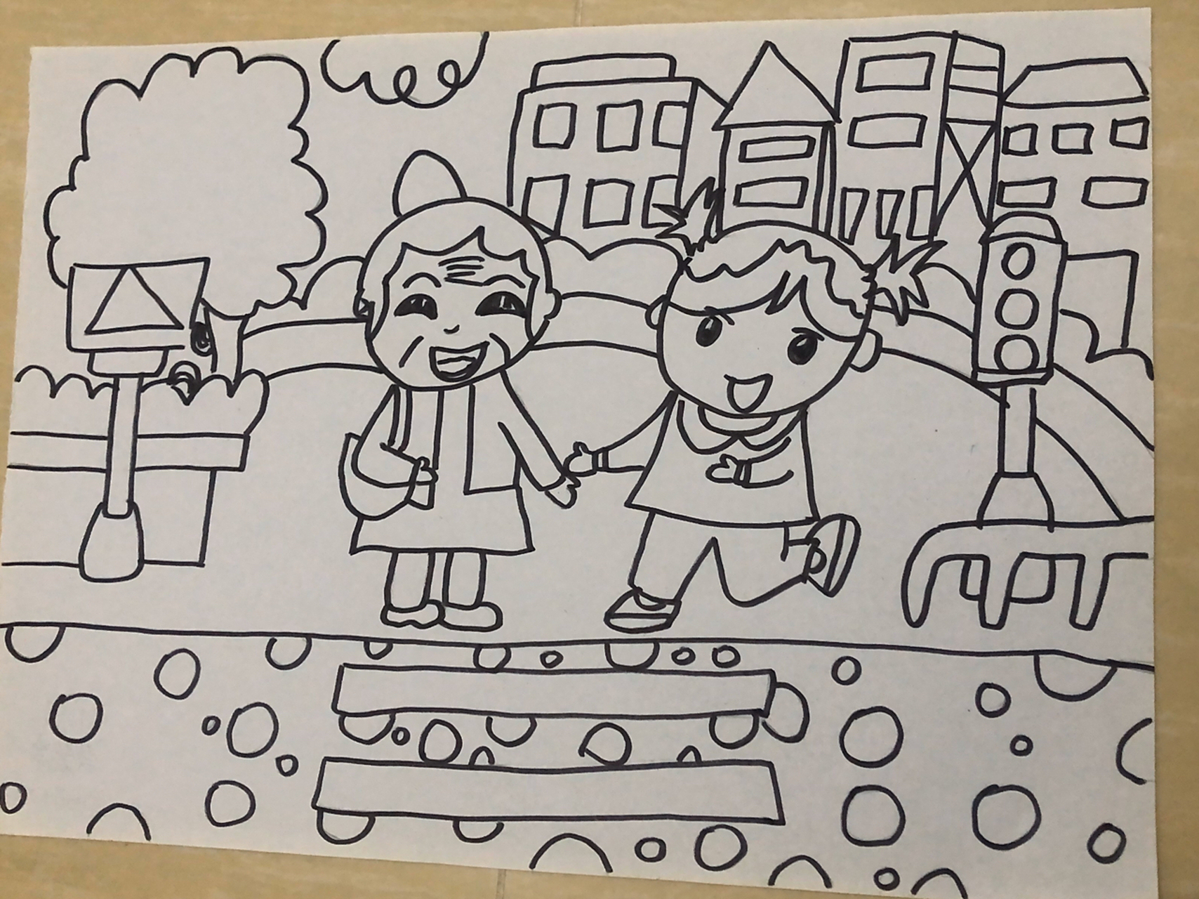 乐于助人主题简笔画/人物简笔画 乐于助人 助人为乐主题简笔画 人物简