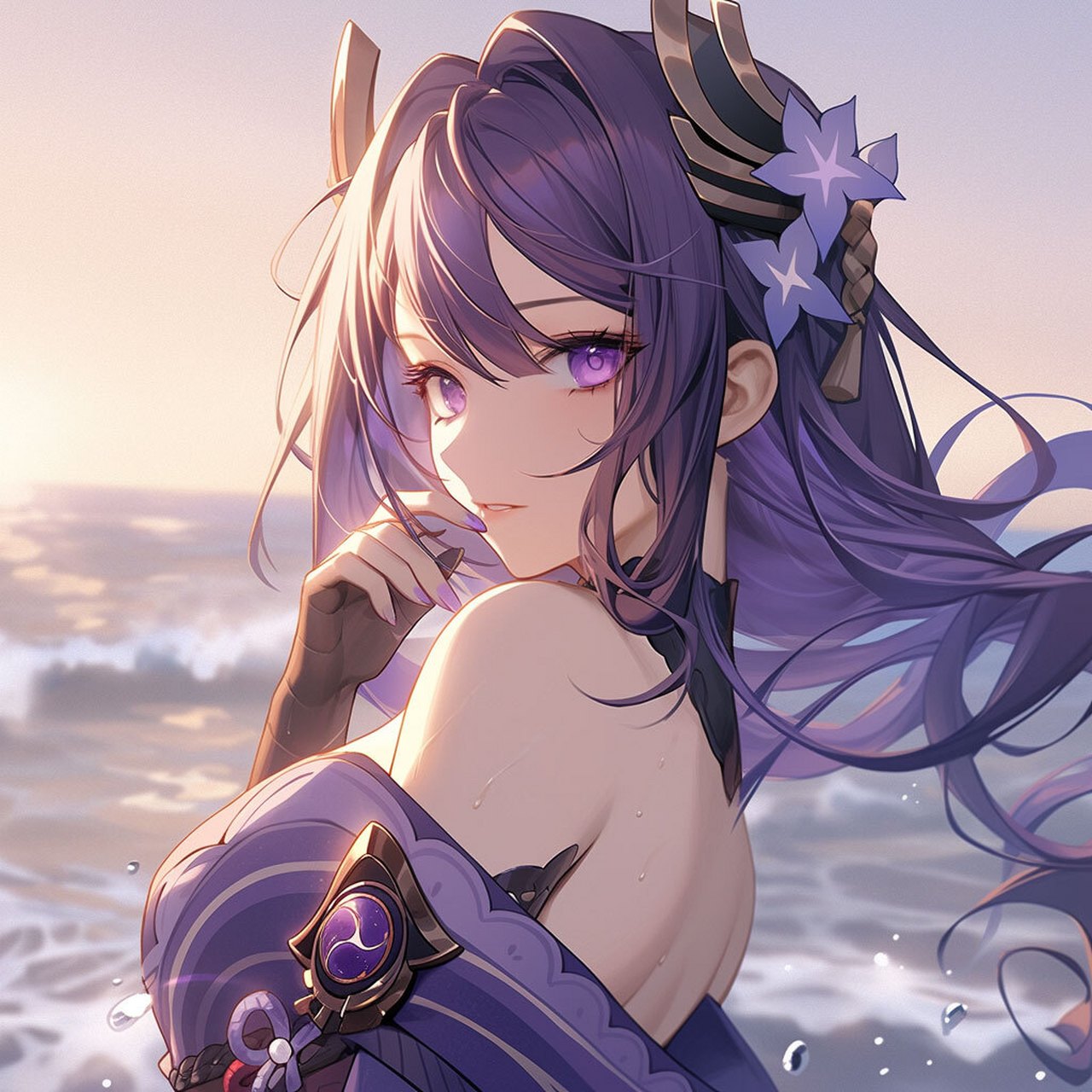 【原神人物】雷电将军 | 巴尔泽布 | 雷神 重新绘制,增加了多种场景.