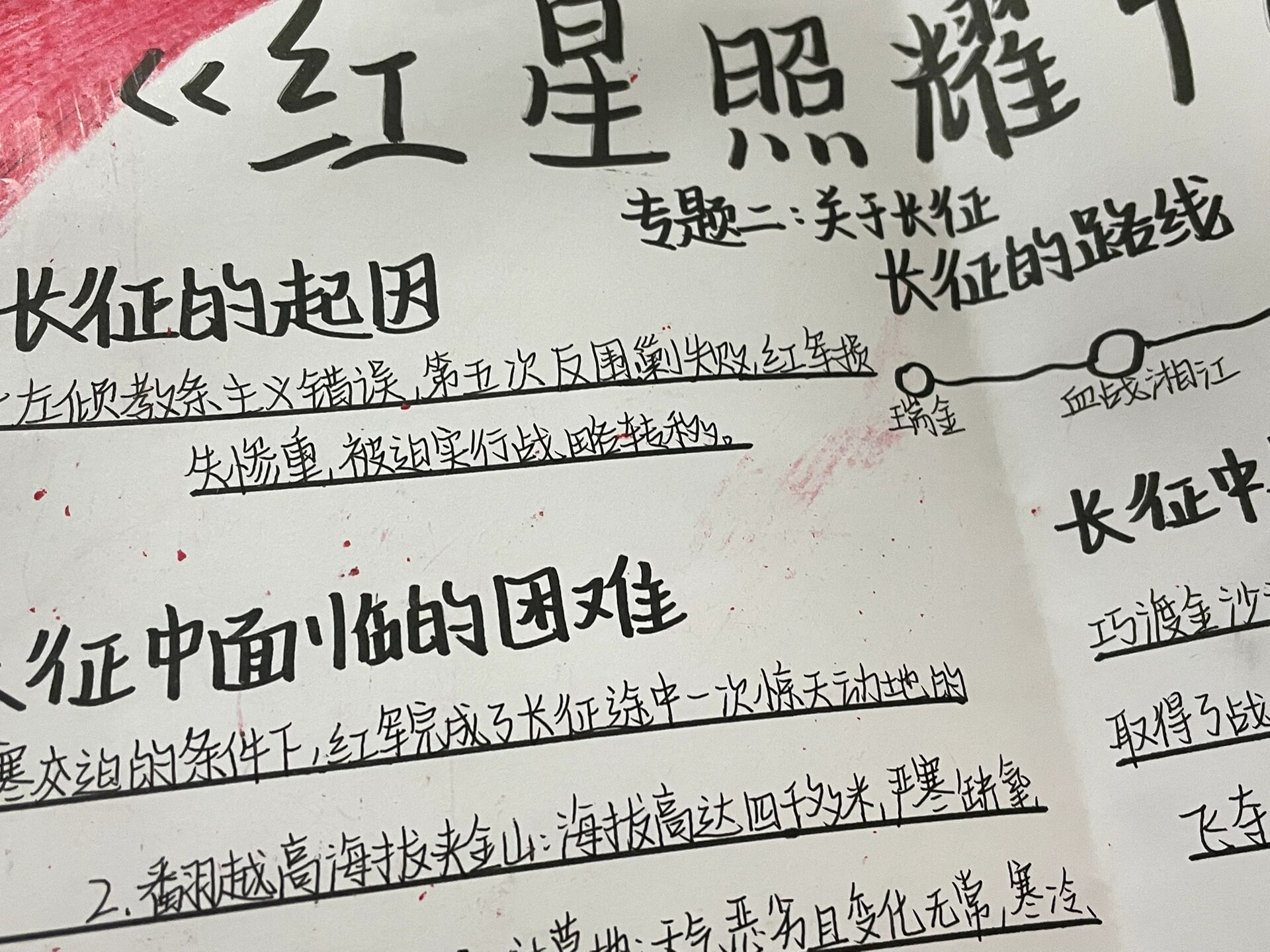 《红星照耀中国》a3手抄报--关于长征     画面有点脏 没想到思维导图