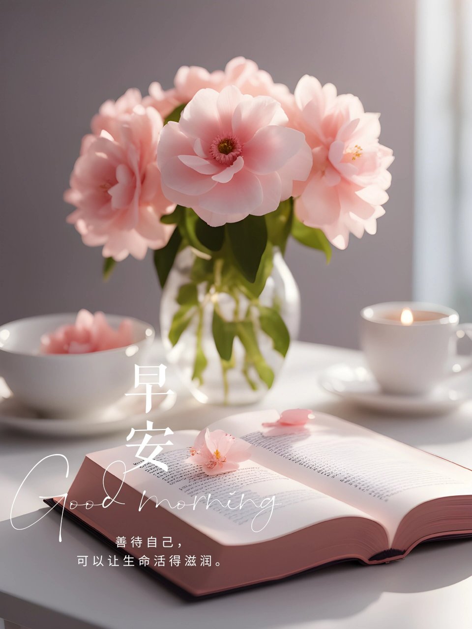 好美的早安海报|动人早安心语l朋友圈分享 🌟早安,努力成为更好的