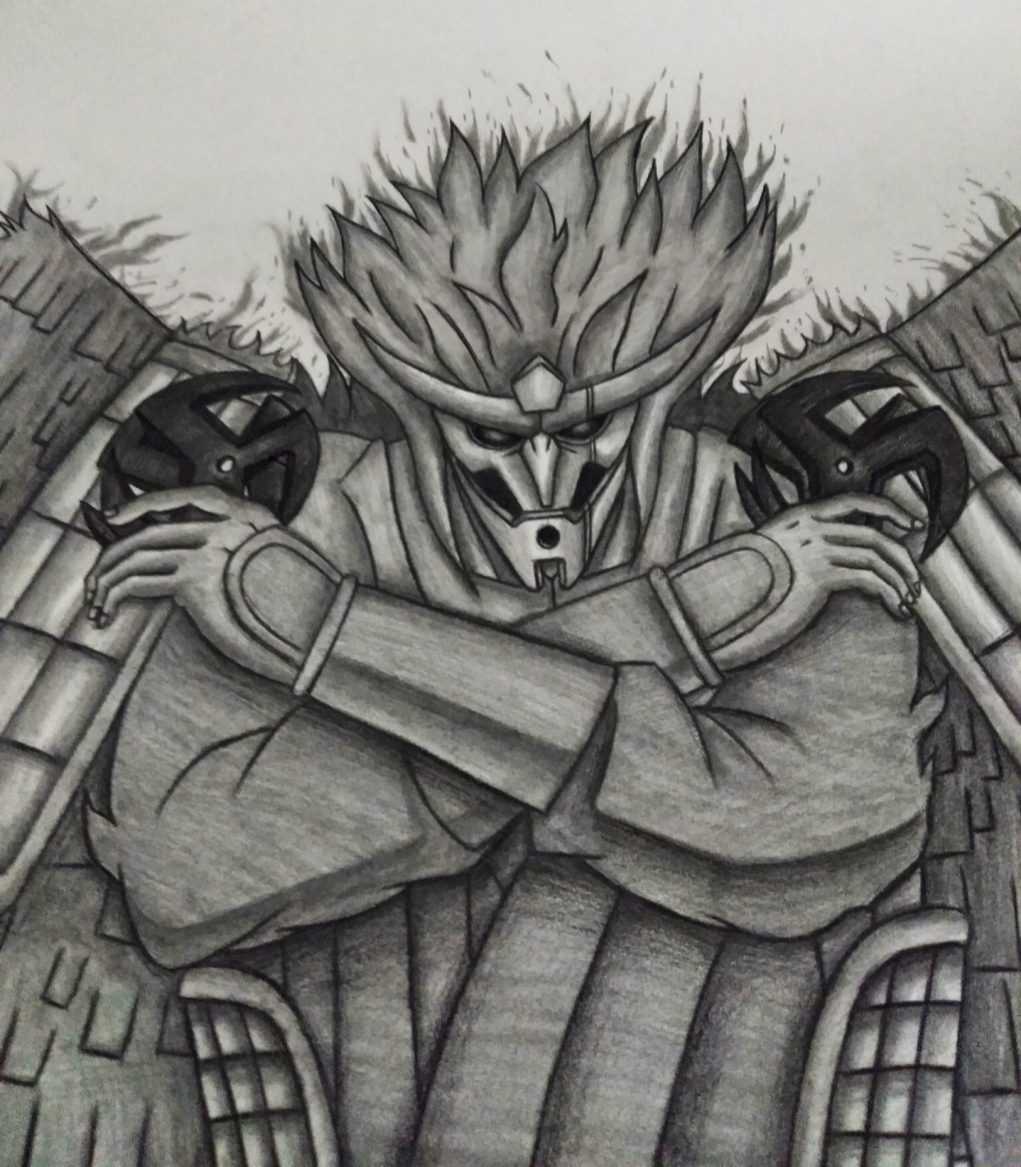 手绘双神威卡卡西,完全体须佐能乎.