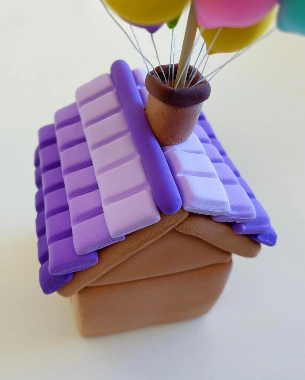 飞屋环游记 粘土气球小房子教程  前几天带孩子看了飞屋环游记,她很