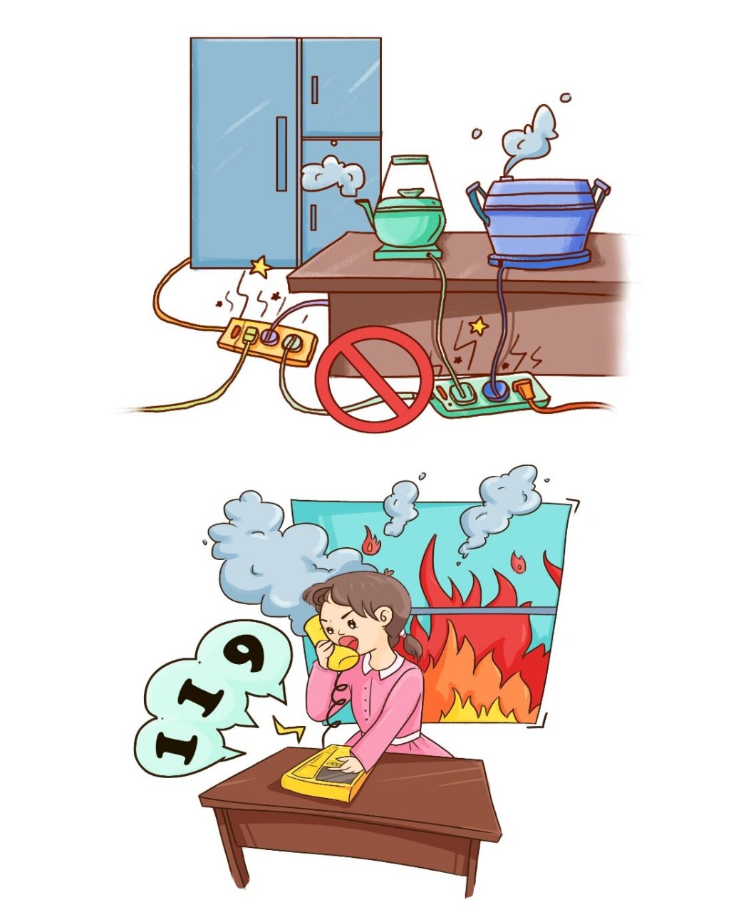 03卡通版消防安全常识|免抠素材 02现在,消防意识逐渐被大家所