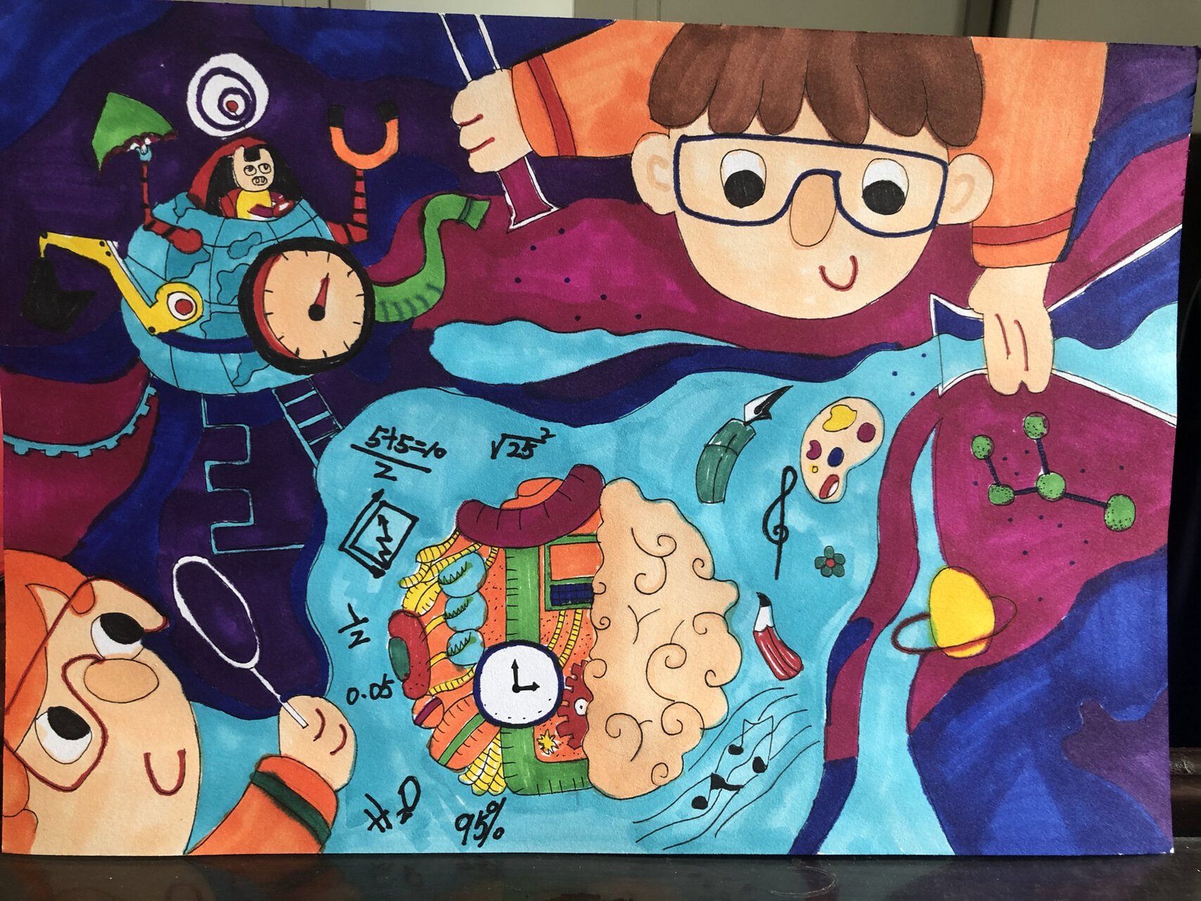科学用脑 手抄报 绘画 科学用脑 手抄报 绘画 	 自己拼凑的