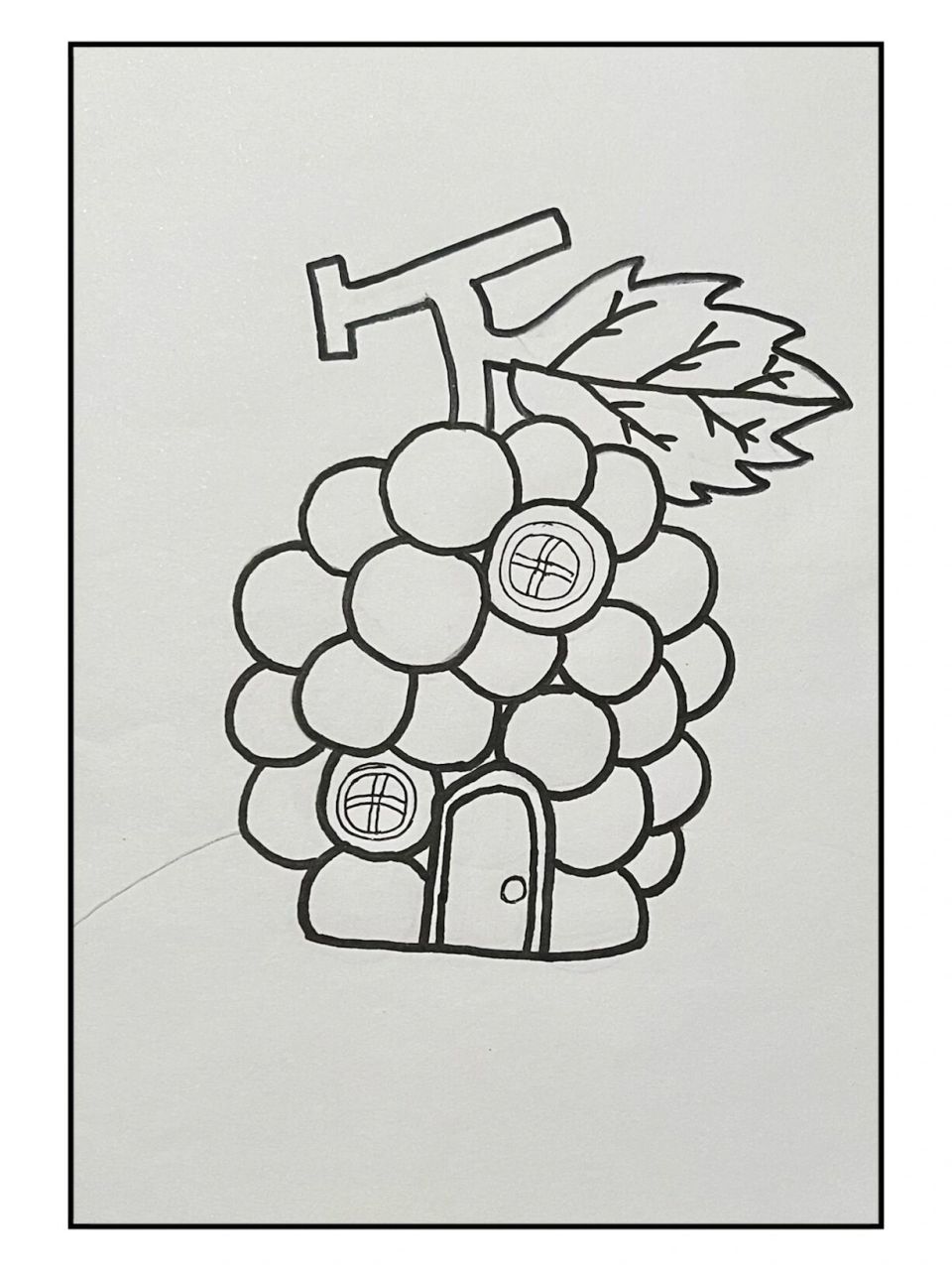 葡萄房子 用画笔画一座葡萄房子吧#少儿创意美术# #创意儿童画# #画画