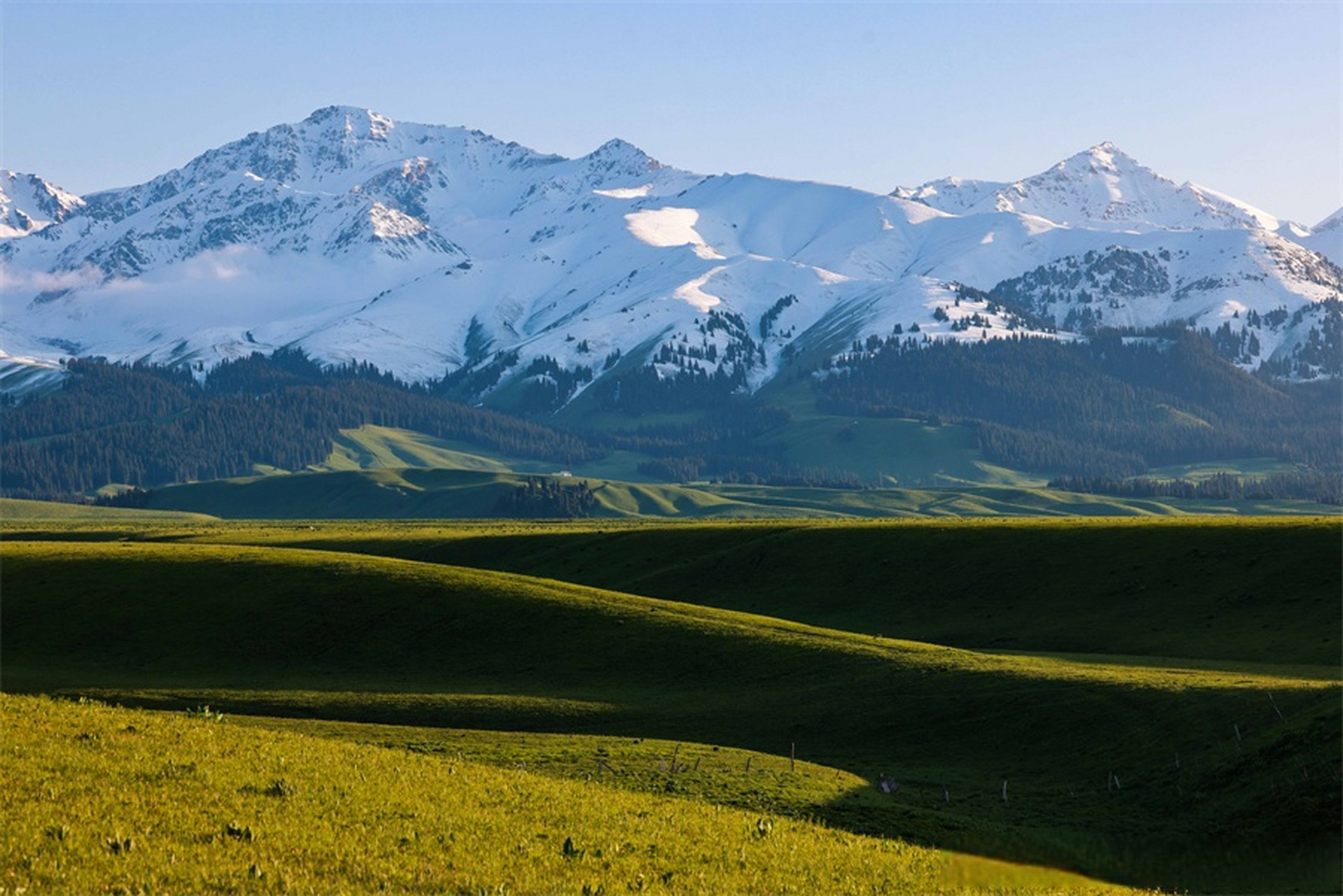 新疆那拉提:雨后空中草原风光如画 #新疆热起来了##我的家乡我推介