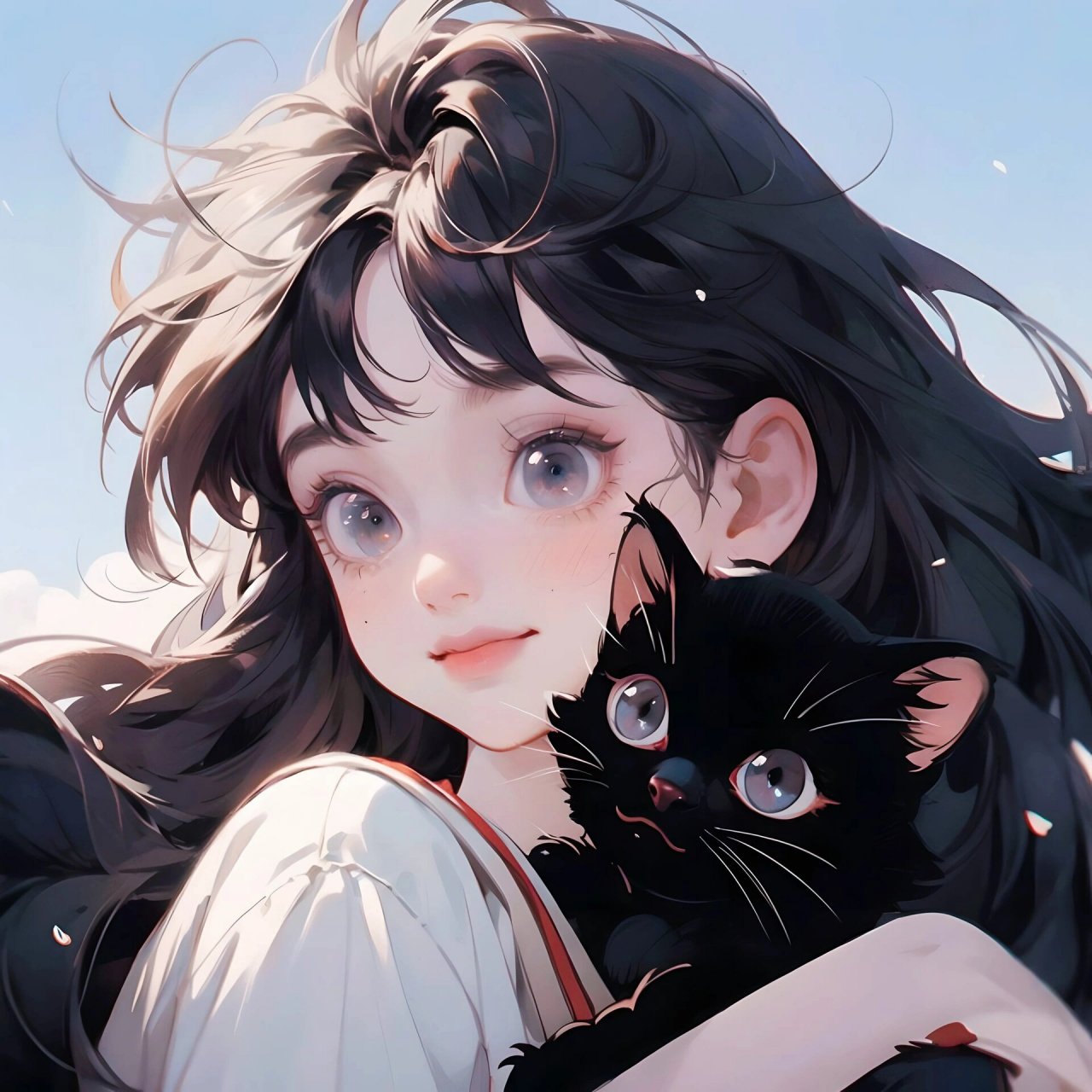 抱猫少女 #日常碎片plog# #笔记灵感# #夏日滤镜# #动漫女生头像