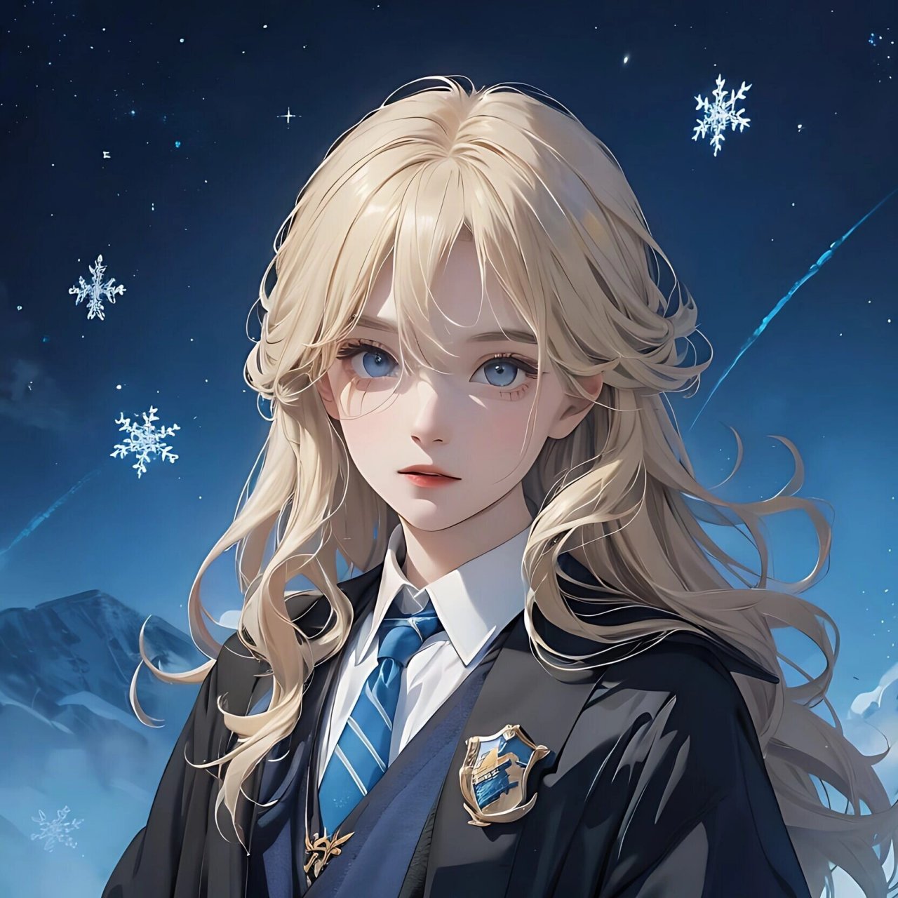 蓝色系女生头像•金发碧眼鹰院女孩