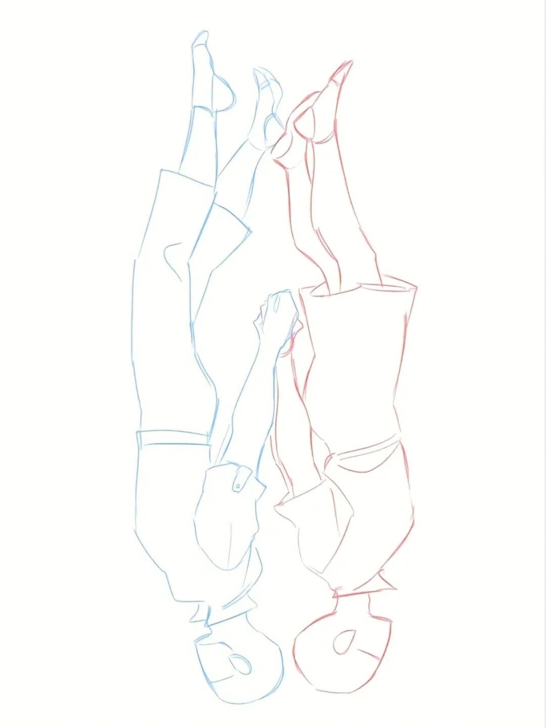 人物下坠姿势动态绘画参考