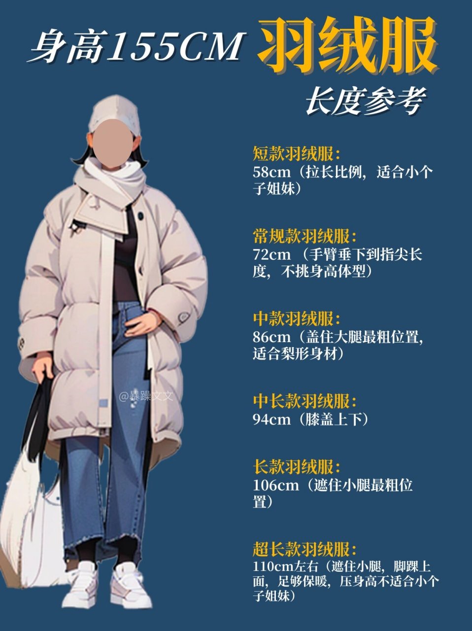 155小个子羽绒服长度图片