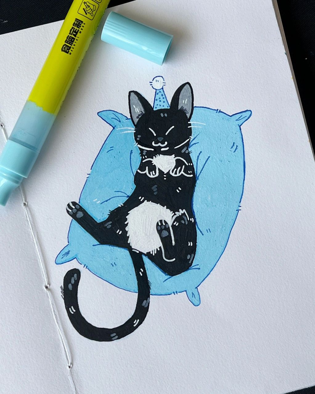 92698978 每日一画|丙烯马克笔(附步骤) 临摹ins:aubryjoi