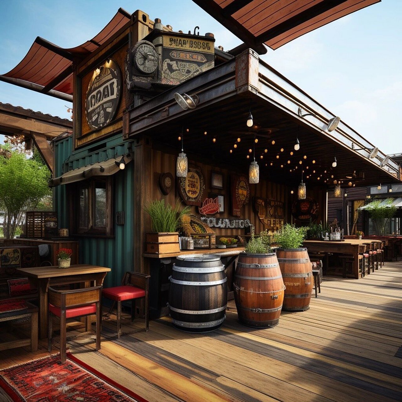 西部牛仔风——自由独立冒险的集装箱酒吧!