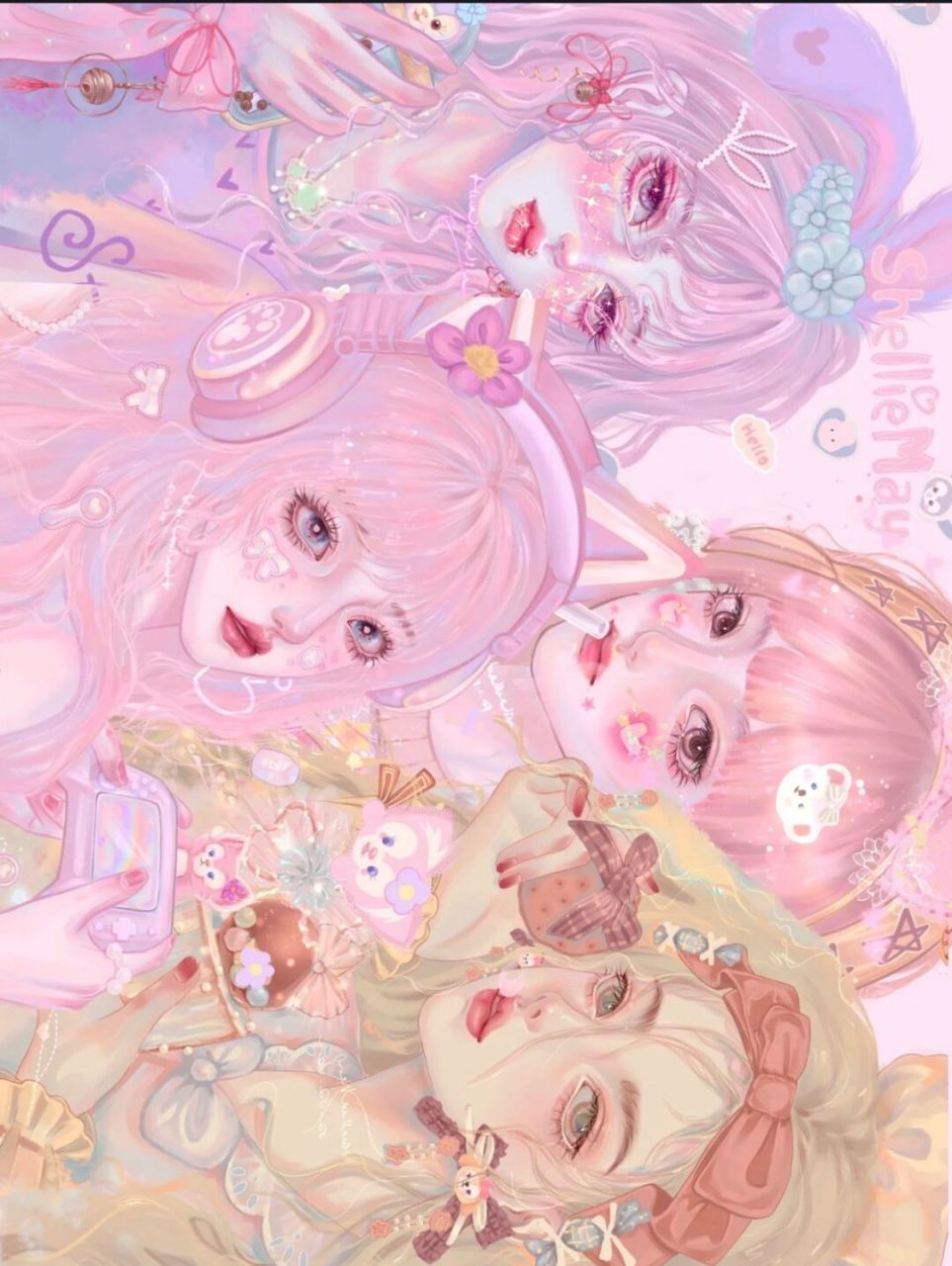 玲娜贝尔,星黛露,可琦安和雪莉玫四人闺闺头像