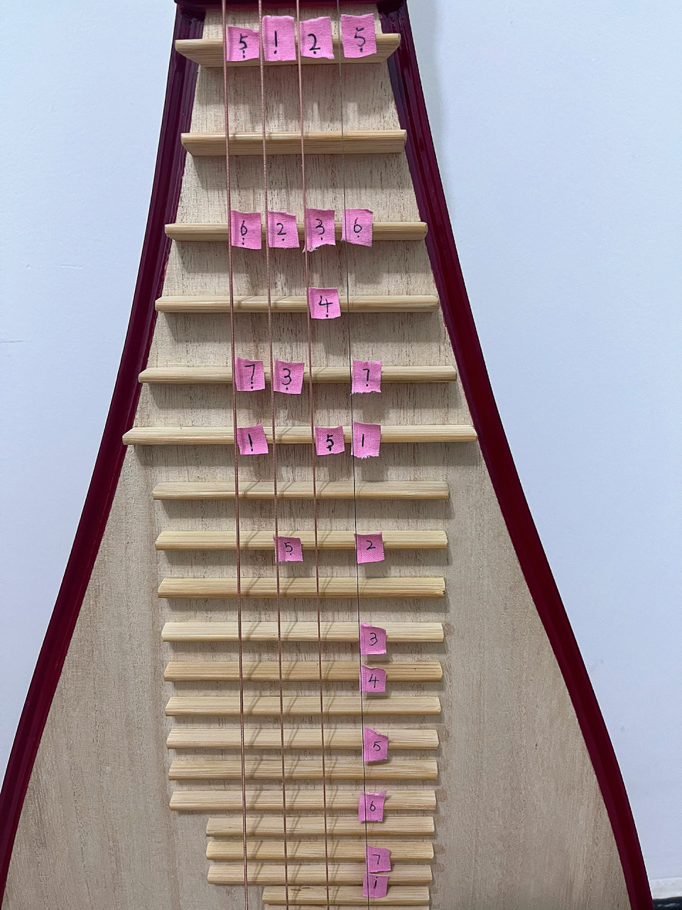 琵琶a大调 把位音图 干货分享9797 琵琶a调空弦(子弦1中弦5老弦4