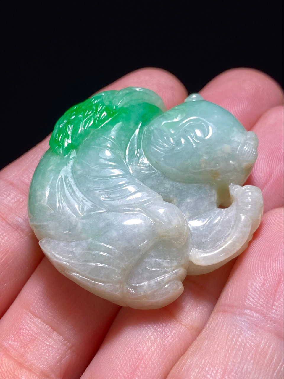 清 冰糯种飘绿 翡翠 太平丰乐 童子 清 冰糯种飘绿 翡翠 太平丰乐