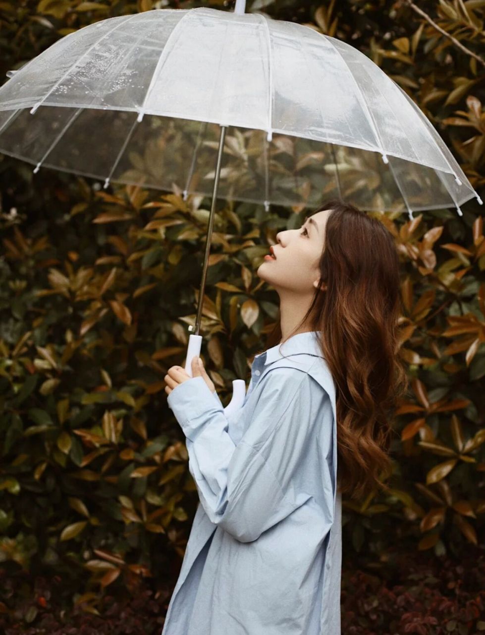 一组雨天打伞的图片