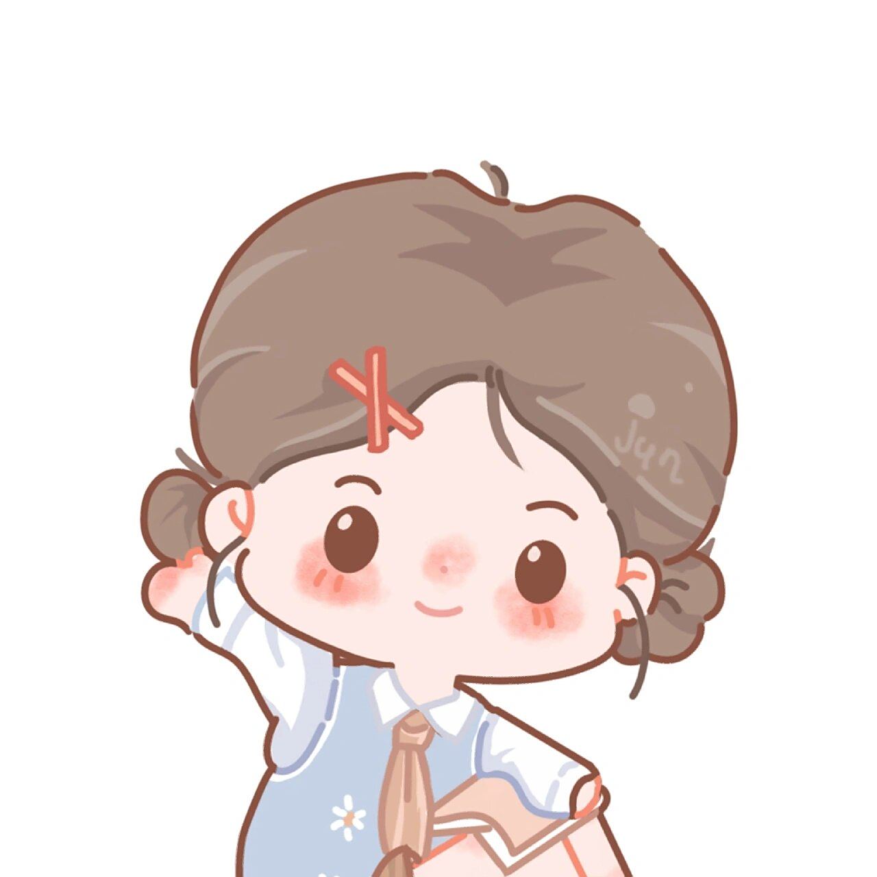 坐姿q版小女孩分享 可爱坐姿小女生画画