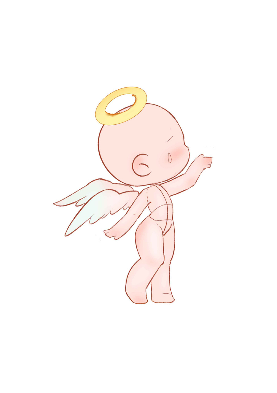 【速写】4个q版堕落天使|可爱q版动态|速写 堕落的不是天使, 	 是你.